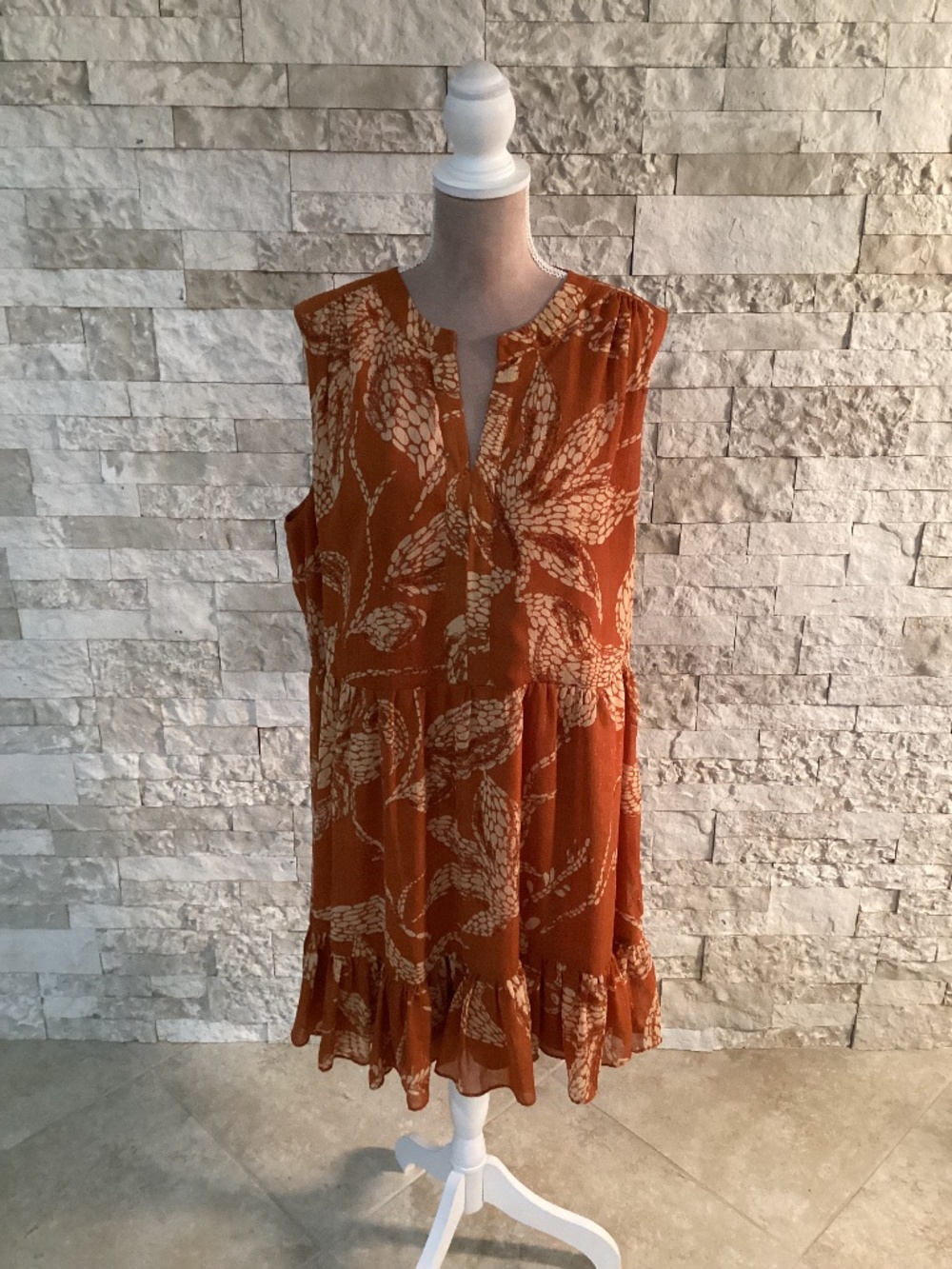 Vince Camuto Printed Tiered Babydoll Dress